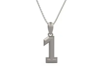 Model 1150 Number 1 Necklace Curved 3D print model