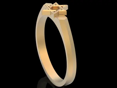 Star of David ring silver gold printabie jewelry 3D model 3D print model