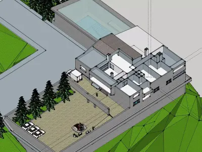 Detailed Mountain House Design 3D model