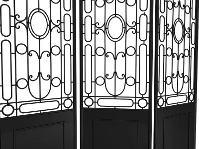furniture 10 Three panel Metal Screen 3D model