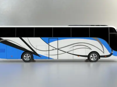 White Motorcoach 3D model