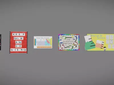 School Boards Low-poly 3D model