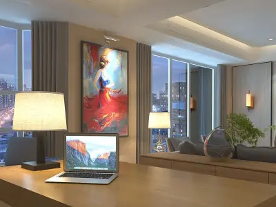 living room very clear scene 3D model