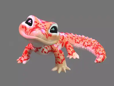 Cute Smiling Gecko 3D model