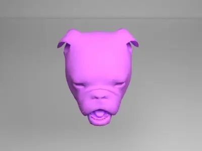 Bulldog Head Rigged Lipsync Low-poly 3D model