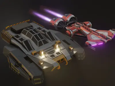 Cyberpunk Vehicles 3D model
