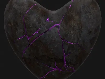 Broken Heart 2 Low-poly 3D model