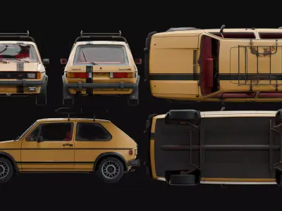 1984 VW Mk1 Rabbit GTi  Low-poly 3D model
