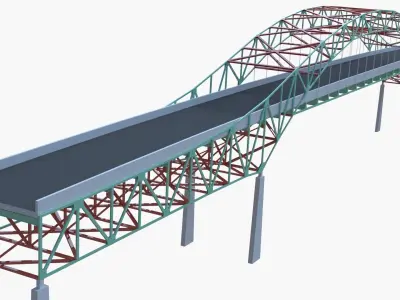 Suspension bridge 3D model