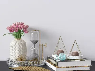 Decorative sets 017 Low-poly 3D model