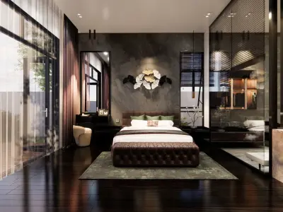 Modern master bedroom 3D model