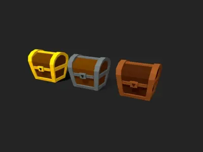 Animated Cartoon Chest Kit Free 3D model