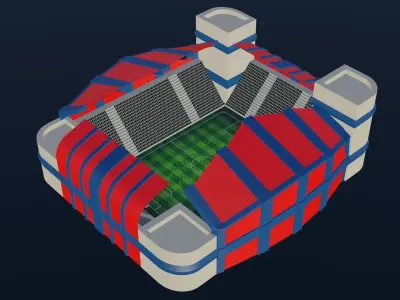 Football Stadium - Arsenal  Low-poly 3D model