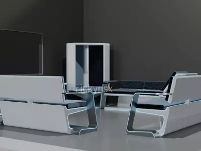 living room furniture packs - sci-fi 1 Free 3D model