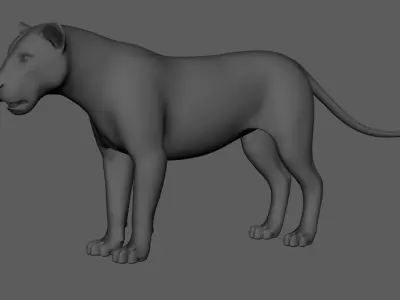 Lion-Lioness panther 3D model