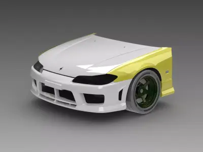 S15 Spec R Front Fender Exterior Surfaces - 3D Laser-Scanned 3D model