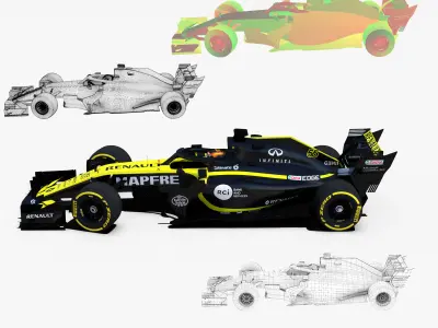 Renault Sport F1 RS18 Low-poly 3D model