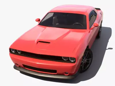 Muscle Car 2 - Dodge Challanger - Game Ready Vehicle Low-poly 3D model