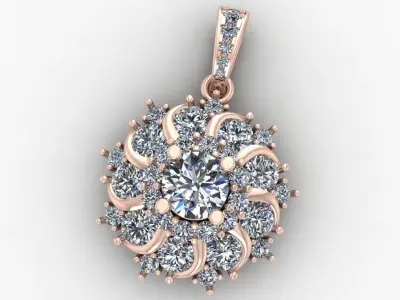 Pendant Gold full Diamond 3D print model