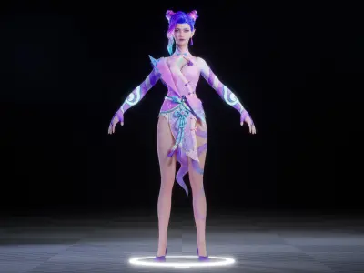 SNAKE GIRL 3D MODEL Low-poly 3D model