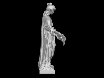 Old Funeral Sculpture Statue 3D print model
