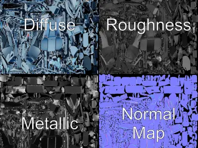 Futuristic Snowmobile Model Pack Low-poly 3D model