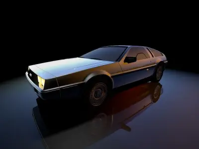 DeLorean 1983 Low-poly 3D model