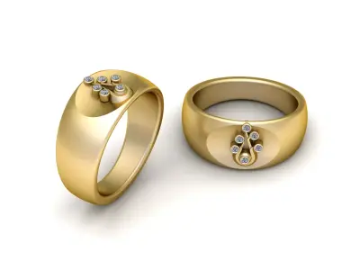 Ring Gold Diamond 3D print model