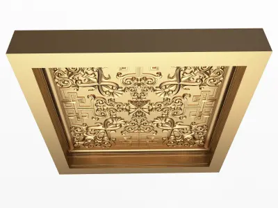 Carved Ceiling Tile 01 Low-poly 3D model
