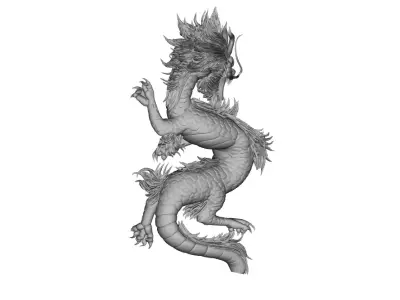 Oriental Dragon 3D Model for Jewelry Pendant Design 3D print model