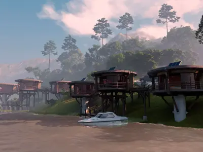 Forest villa-wooden villa-virgin wooden hut 3D model