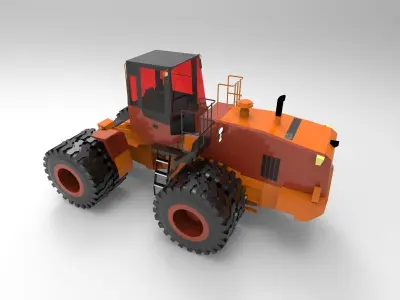 Farm tractor industry 3D model