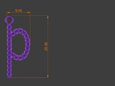 Diamond p Pendant Gold Silver Platinum Luxury Jewelry 3D print model