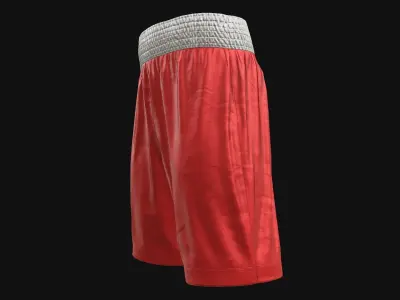 Red boxing shorts Low-poly 3D model