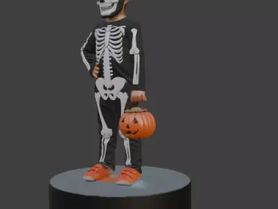 Halloween Skeleton Kid 3D Model 3D print model