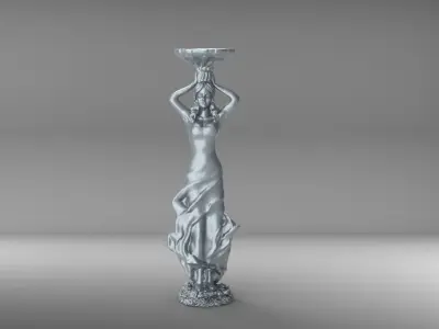 Elegant Standing Woman Candlestick Holder 3D print model