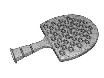 Classic Table Tennis Racquet Low-poly 3D model