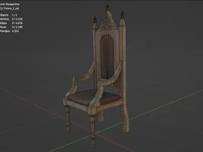 Throne 1 Low-poly 3D model