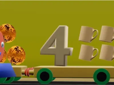 Letters train with numbers 3D model