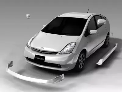 Toyota prius car model full option and  material for all scene  3D model