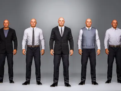 Metahuman High Quality Modular Formal Male Outfit Pack Low-poly 3D model
