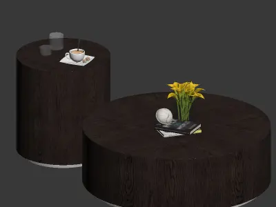 Machinto Round Coffee Table Side Table Restoration Hardware 3D model