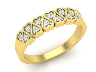 AV 668 Diamond Heart Shape Promise Engagement Ring 3D print model