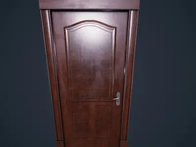 Door Wood M6 Low-poly 3D model
