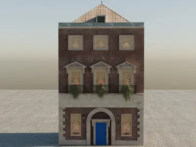 New York Style Old Building Realistic Exterior 3D model