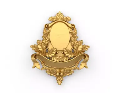 Cartouche classic decorative ornament cnc 3d printing stl 02 3D model