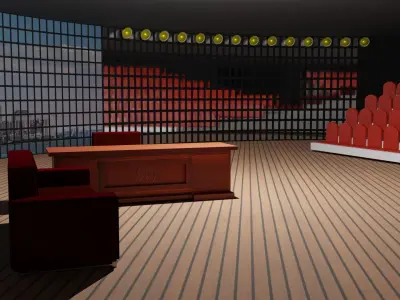 Talk Show Studio Low-poly 3D model