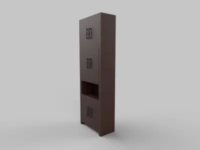 Bookcase Unit Low-poly 3D model
