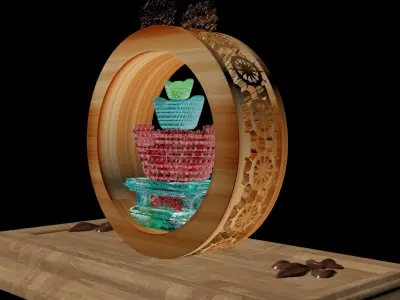 Chinese gold Ingot 3D model