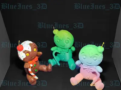 GINGERBREAD BOY WITH CHERRY EASY TO PRINT 3D print model